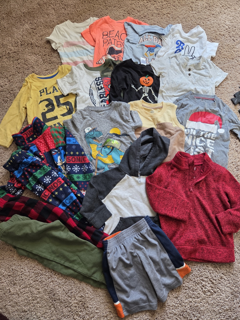 Carters Random 2t Boys Kids Mixed Long Short Sleeve Tops Pj Sweater Bundle
